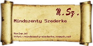 Mindszenty Szederke névjegykártya
